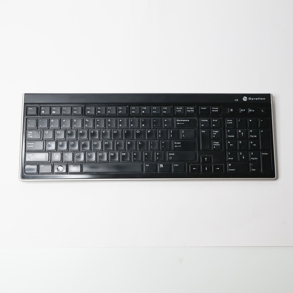 Gyration AS04108 Low Profile Wireless Keyboard US Black with USB Receiver